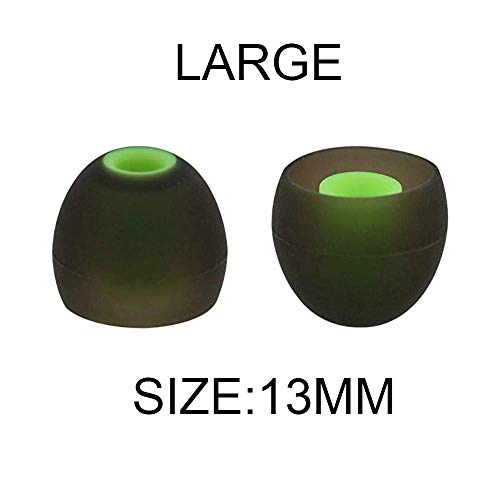 Replacement Noise Isolation Silicone Soft Ear Buds Earplug Tips for Senso, TOZO, Sony, Zeus, Otium, Hussar Sport in Ear Headphones Wireless Earphones (Green, Small, Medium, Large - 5 Pair)