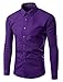 Mada Mens Casual Long Sleeve Business Dress Shirt Solid Color Slim Fit Shirts
