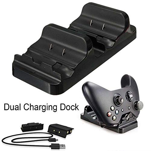 PDAPTMAG Compatible with Xbox One/One X/One S Controller Charger, Dual Slot Charging Station with 2 Rechargeable Battery Pack