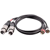 Seismic Audio 3 Foot 2 XLR Female to 2 Male Patch Cable XLRF to Dual RCA Audio Cord (SA-Y21)