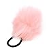 SODIAL(R) Pink Pom Pom Decor Black Stretchy Band Hair Tie Ponytail Hairband