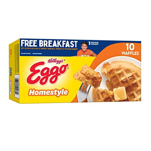 Eggo Frozen Waffles, Frozen Breakfast, Resealable, Homestyle, 12.3oz