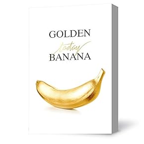 Gold Banana Painting Wall Poster Decor for Living...
