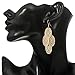 Lightweight Filigree Teardrop Oval Earrings Gold Chandelier Earrings Hollow Alloy Fishhook Layer Earrings