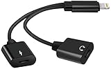 iPhone 7 Dual Lightning Adapter & Splitter, Lightning Adapter and Charger , Double Lightning Headphone Audio & Charge Converter for iPhone 7/7 Plus Compatible for iOS 10.3 (Black)