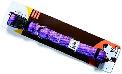 "Clearance Sale" SMARZ PET Reflective Adjustable Dog Collar, Medium Size, Neck 17โ-22", Nylon Collars for dogs REACH Material, Purple & Pink