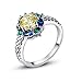 Psiroy 925 Sterling Silver 6mm Garnet Filled Ring Flower Shaped Band