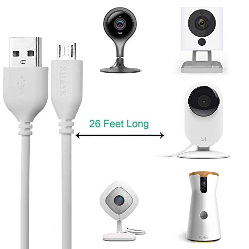 25ft Extension Cord Replacement for Wyze Cam Pan V2 V3, Yi Home Camera