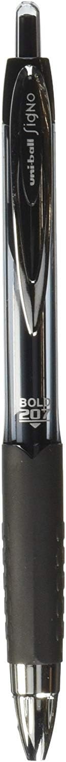 Uni-Ball 1790895 Signo 207 Retractable Gel Pen, Bold Point, Black Ink, 12-Count: Industrial & Scientific