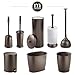 MetroDecor mdesign Toilet Bowl Brush, Plunger/Toilet Paper Holder/Oval Wastebasket Trash Can, Bronze, Set of 4