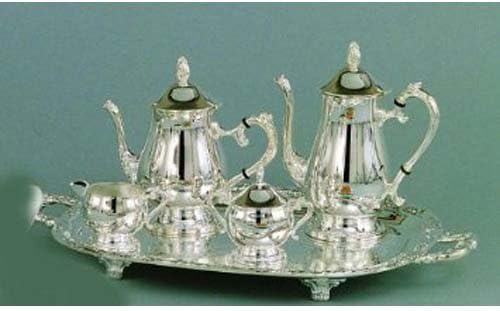 Leeber 89802 Romantica 5pc Coffee Set Silver Plate-Tarnish Resistant by Leeber