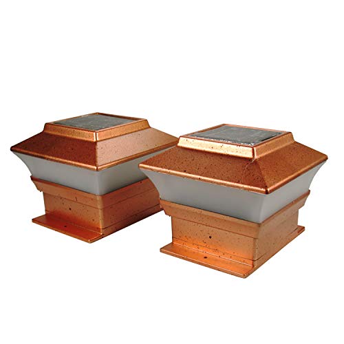 Solar Powered Post Cap Lights 4x4 inch, Set of 2, New Upgraded Brighter SMD LED Bulbs