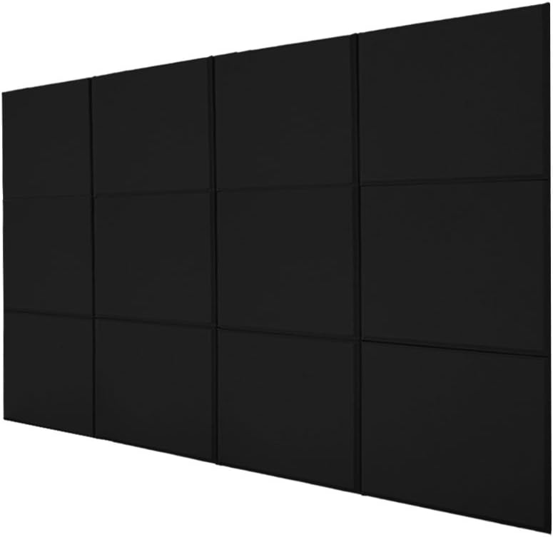 BQLZR 30x30x2.5cm Black A Type Fiberglass Acoustic Home Studio Soundproof Sound Absorbing Panel Tiles Pack of 12