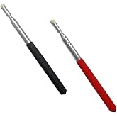 2 PcsTelescopic Teachers Pointer Stick, Extendable Teaching Pointer, Whiteboard Pointer with Felt Head for Teachers, Guides, Coach, Extends to 39''（Red and Black）