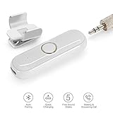 BT Adapter Bluetooth Dongle for Headphones Stereo Car, ULBRE Wearable Low Latency Audio Receiver w Clip n Microphone, Wireless Portable 3.5mm Aux Kit for Earphone, Headset, Speaker, Sport, Answer Call