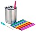 Housavvy Kids Straws , Pack of 12, Toddler Silicone Wide Straws Colorful with Cleaning Brush For Smoothie, Milkshake, Juice, Ice Shake, Bubble Tea, Ice Tea, Thick Shake, Boba Tea, Cold Brew