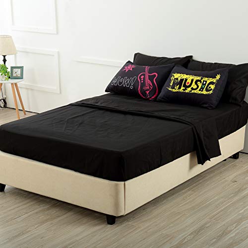 Evolive Digital Printed Soft Microfiber Kids, Teen, Children Bed in a Bag Comforter Set Including Printed Sheet Set (Crazy About Music, Twin)