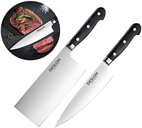 DESLON Professional Knife Germany High Carbon Steel Knife with Ergonomic Handle (Chef Knife Set-A)