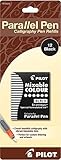 Pack of 3 Pilot Parallel Pen Ink Refills for Calligraphy Pens, Black, 12 Cartridges per Pack (77313)