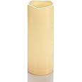 Qinc Flameless Outdoor Battery Operated Candles with Timer 3'' x 8'' Waterproof Pillar Candle Flickering Plastic Electric LED Lights for Wedding Party Halloween Thanksgiving Christmas Decoration Gift