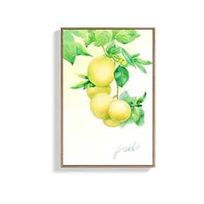 Framed Canvas Wall Art for Living Room, Bedroom Fruits in Fence Canvas Prints for Home Decoration Ready to Hanging - 16x24 inches