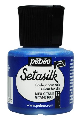 Pebeo Setasilk Silk Painting 45-Milliliter Bottle, Gitane Blue