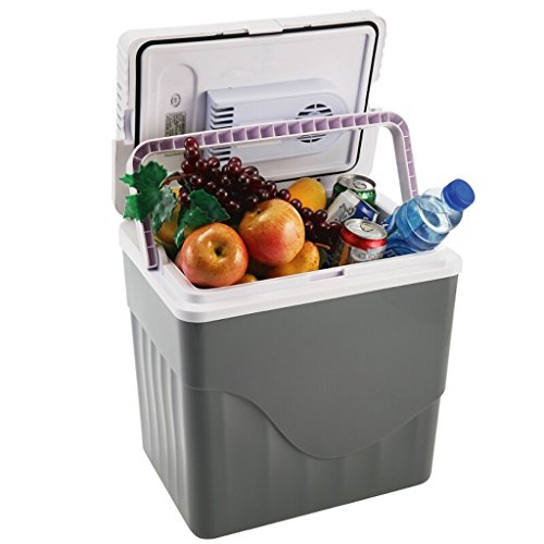 Click Here to See More Images YX XY Mini Fridge - 28L Gray Compact Refrigerator Holds 25 x 330ml Cans ##