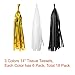 Paxcoo 30 Pcs Black and Gold Party Decorations with Tassel Garland and Paper Pom Poms for 20st, 30th, 40th, 50th, 60th, 70th,75th, 80th Birthday