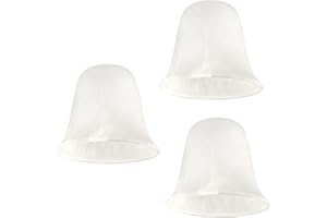 Eumyviv 3 Pack Bell Shaped Alabaster Glass Lamp Shade Replacement with 1-5/8-inch Fitter Opening for Ceiling Fan Light Kit Wall Sconce Pendant Light Fixture A00076