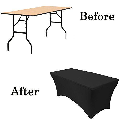 image for Your Chair Covers - Pack of 2 Stretch Spandex Table Cover for 6 Ft Rec
