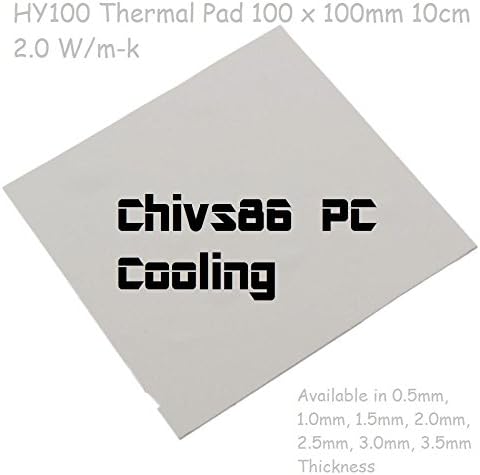 Chivs86 PC Cooling® HY100 - 10cm x 10cm / 100mm x 100mm Thermal Adhesive Silicone Heatsink Pad 2 W/m-k (2.0mm Thickness)