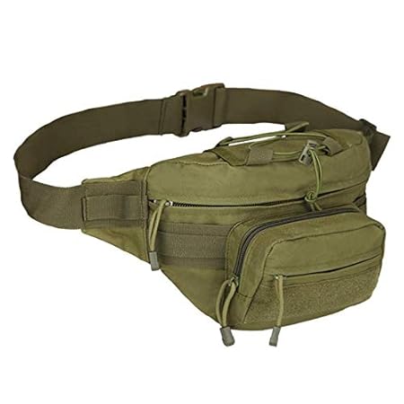 UNIGEAR Military Fanny Pack Tactical Waist Bag Pack Water-Resistant Hip Belt Bag Pouch for Hiking Climbing Outdoor Bumbag (Army Green)