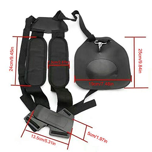 Profi Trimmer Doppel Schultergurt Mäher Nylongurt für Motorsense Garten Rasen Schwarz – Bild 3