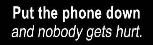 StickerJOE Put the Phone Down and Nobody Gets Hurt Bumper Sticker Car Decal 9" X 3"