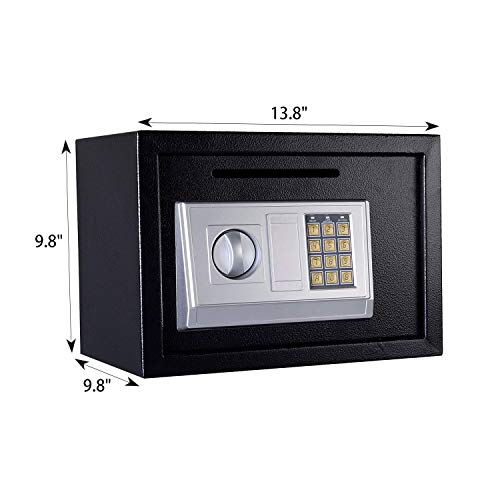 eclife Security Safe Box 0.5 Cubic Feet Electronic Digital Security Safe Box Black Keypad Lock Home Office Hotel Mini Cabinet Storage,Solid Steel Construction HM-F01 - Thumbnail 2