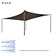 E&K Sunrise 8' x 12' Sun Shade Sail Rectangle Canopy Shade Cover UV Block for Patio Backyard Garden Outdoor (Brown)