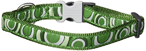 Red Dingo Circadelic Green Dog Collar, Medium/Large/20mm
