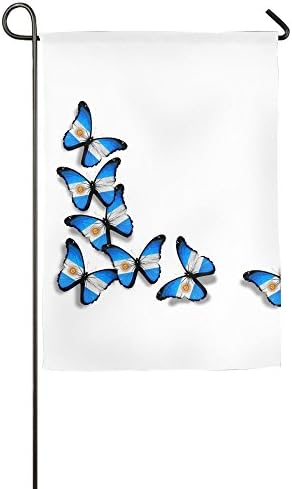 Argentina Flag Butterfly Floral Garden Yard Flag Banner For Outside House Flower- Best For Party Yard And Home Outdoor Decor