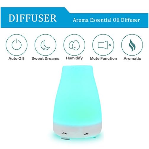 Diffusers,Homeweeks 100ml Colorful Essential Oil Diffuser with
