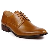 Metrocharm MC111 Lace Up Oxford Classic Dress Shoes (9.5, Tan)