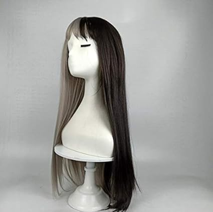 Wig Wig Female Yin And Yang Long Straight Hair Repair Face Fluffy