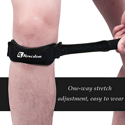 QUICATCH Kyncilor Patella Tendon Brace Knee Sports Support Strap Belt Pain Relief Guard Knee Protector Belt (Black)