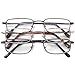 (3 Pack) Metal Frame Readers, Bronze, Nickel & Gold Rims Magnification +4.50
