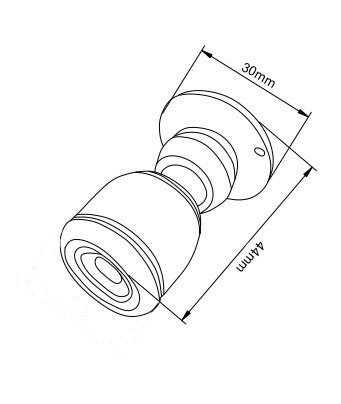 Micro Pivoting LED Spotlight - 1 Watt High Power LED Lamp - Tiny Size, Silver Housing, Cool White LED