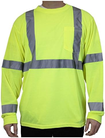 Rugged Blue Class 3 Long Sleeve High-Vis Wicking Shirt Hi-Viz Yellow XL