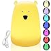 Big Bear Silicone Night Light, Monoki USB Rechargeable Soft Silicone LED Night Light Desk Lamp for Baby Kids Adults Bedroom, Warm White, Tap Control, 7-Color Breathing Modes, Single Colors, Gift Box