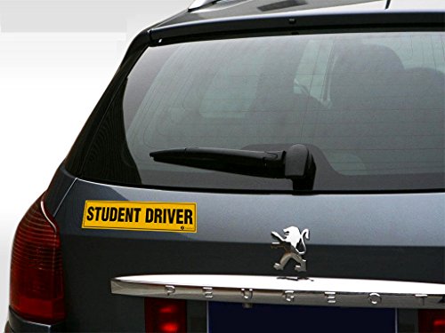 Zone Tech Set of 3 Student Driver Vehicle Bumper Magnet - Premium Quality Highly Reflective Student Driver Bumper Safety Sign Magnet