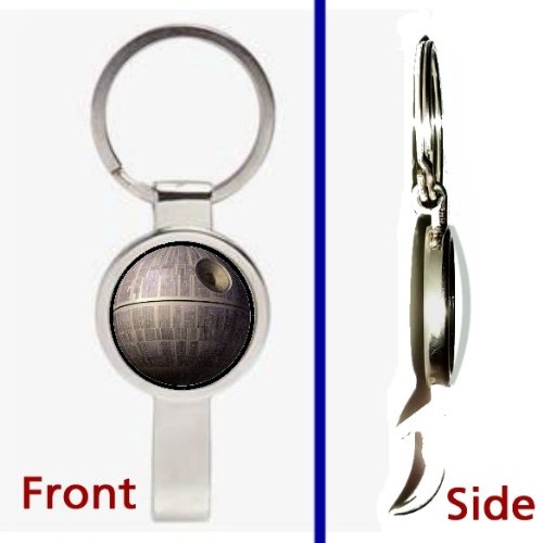 Glow In The Dark Star Wars Death Star Pennant or Keychain Silver Tone Secret Bottle Opener