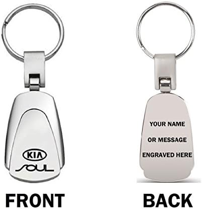 Personalized Kia Soul Keychain &amp; Keyring - Chrome Teardrop