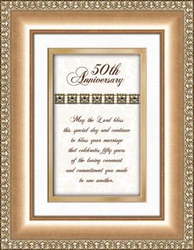 50th Golden Wedding Anniversary Gift Framed Verse Picture Print Heartfelt